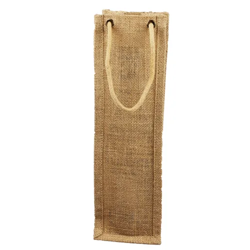 6 ct Natural Jute Wine Bags / Burlap Wine Tote Bags with Removable Dividers - By Bundle