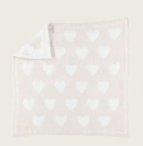 Barefoot Dreams COZYCHIC® RECEIVING BLANKET in Pink/White Hearts