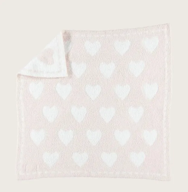 Barefoot Dreams COZYCHIC® RECEIVING BLANKET in Pink/White Hearts