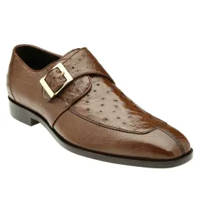 Belvedere Josh Men's Split Toe Monkstraps Brown Genuine Ostrich Loafers