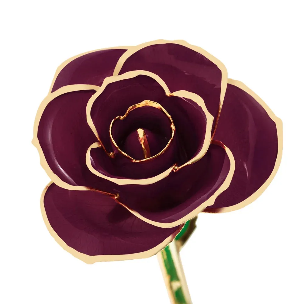 Burgundy Wine 24k Gold Dipped Rose