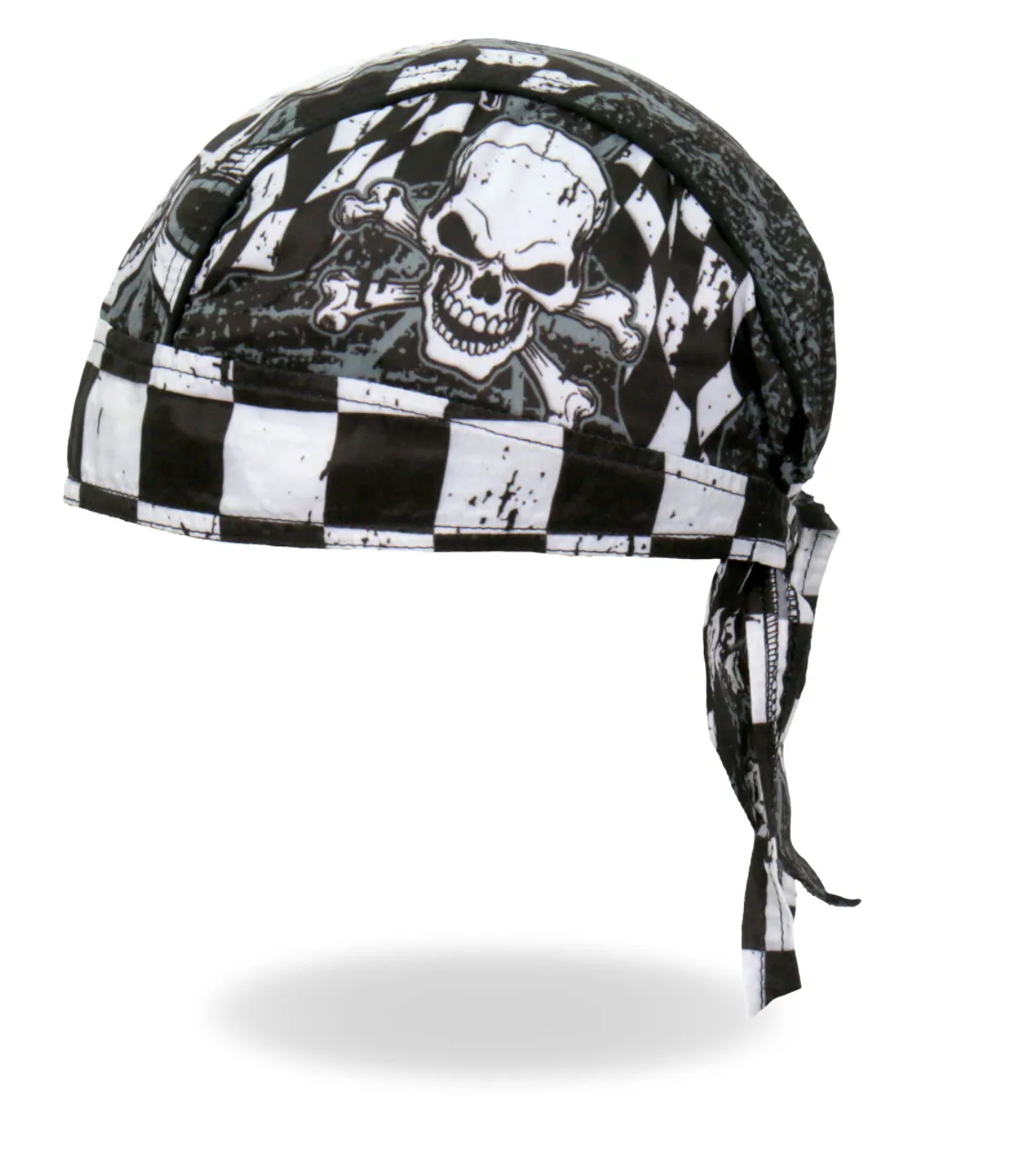 Checkered Flag Skull Pre-Tied Zandana - Bandana