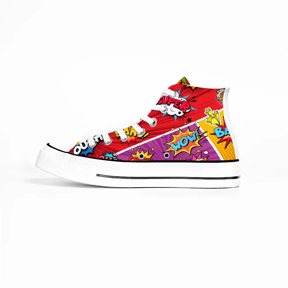 Comic Book Geek Collection - Unisex High Top Canvas Sneakers