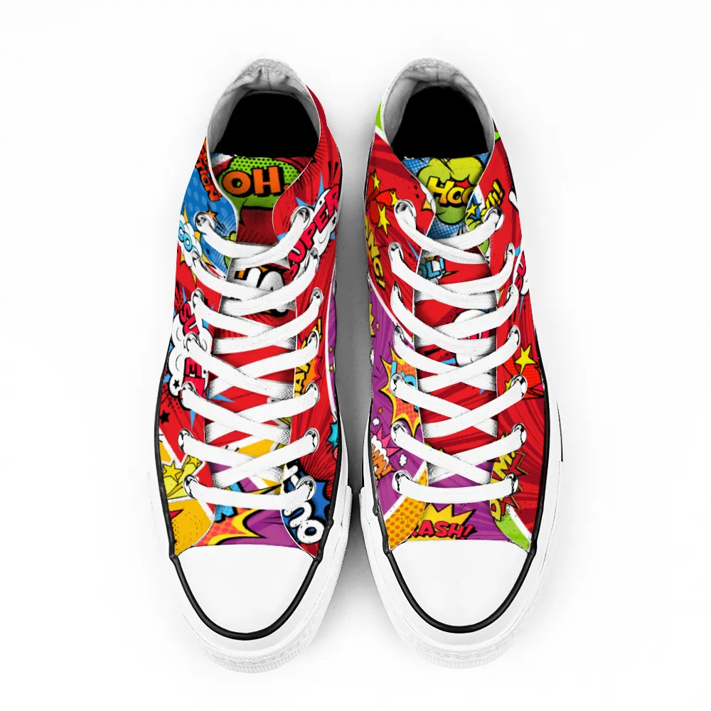 Comic Book Geek Collection - Unisex High Top Canvas Sneakers