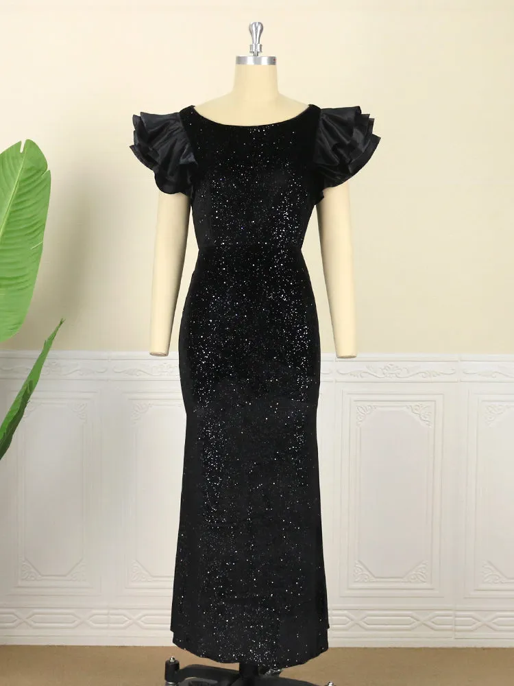 Elegant Black Glitter Dress