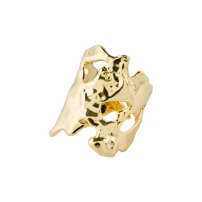 HAPPY organic shaped ring gold-plated