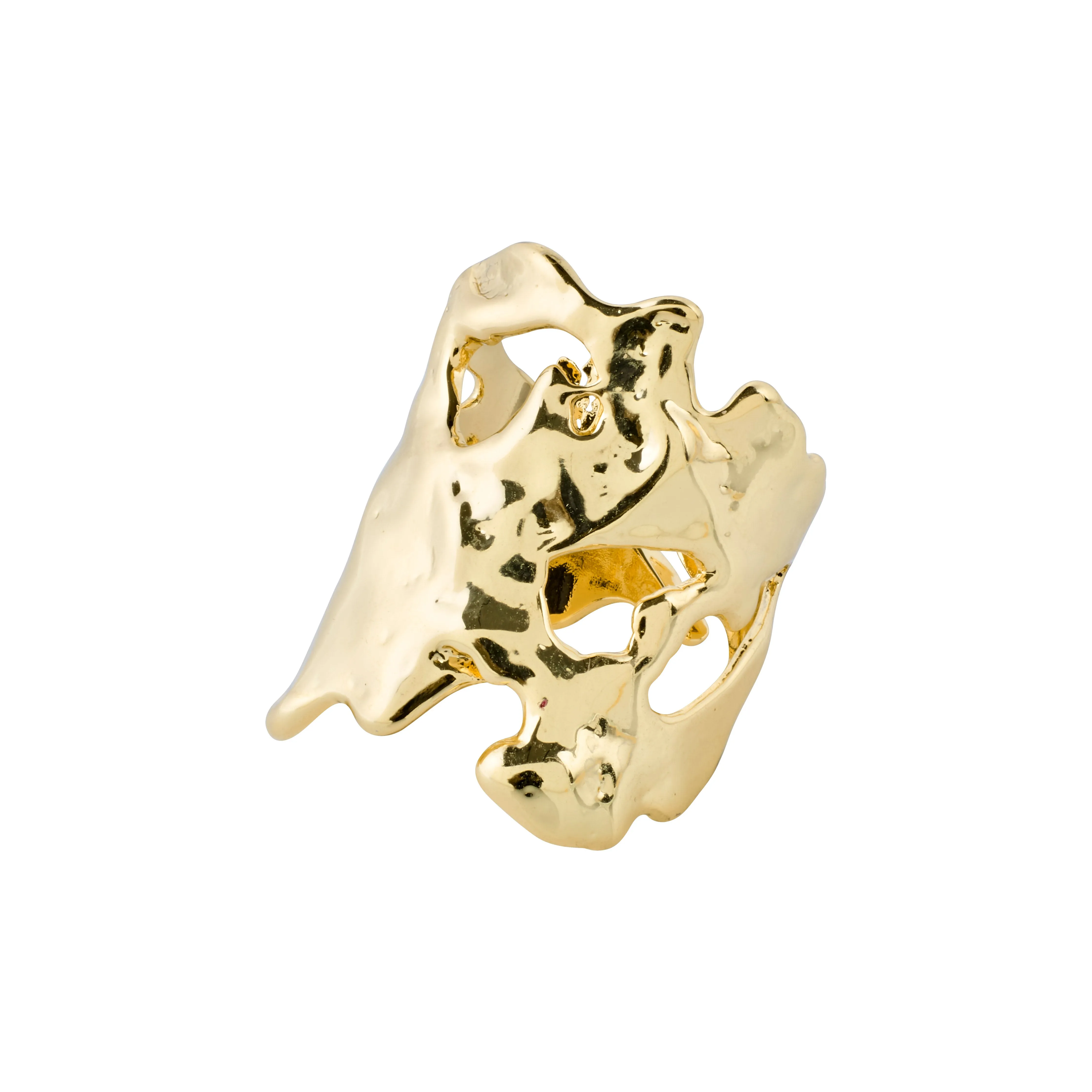 HAPPY organic shaped ring gold-plated