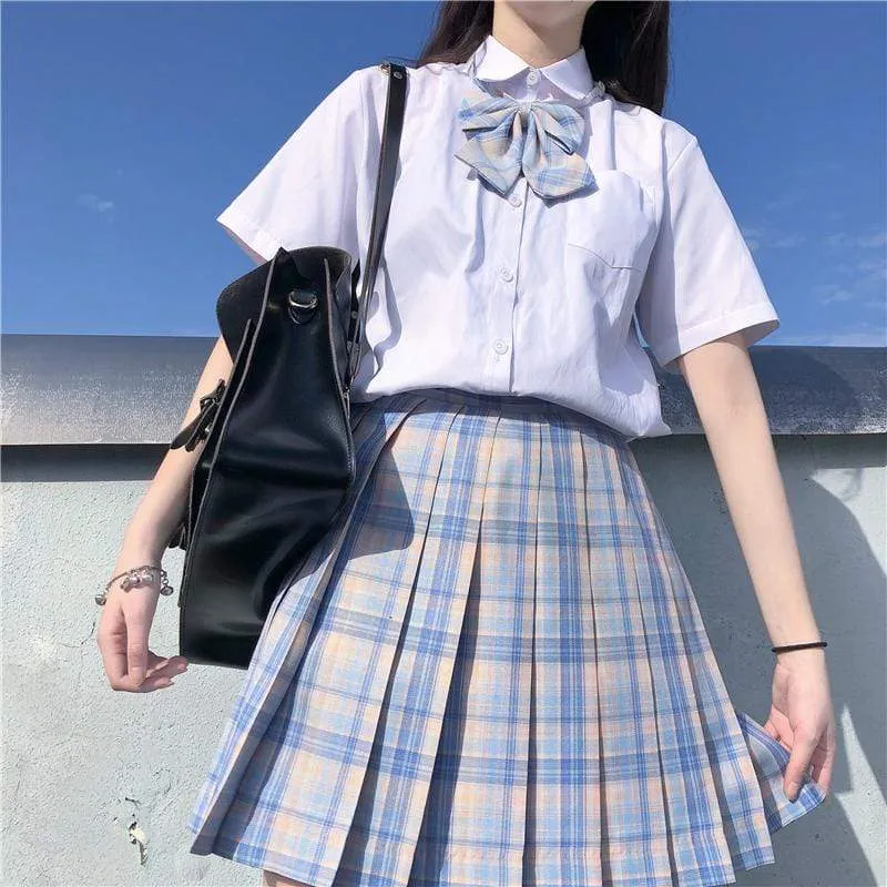 Harajuku Navy Collar Shirt With Bowknot