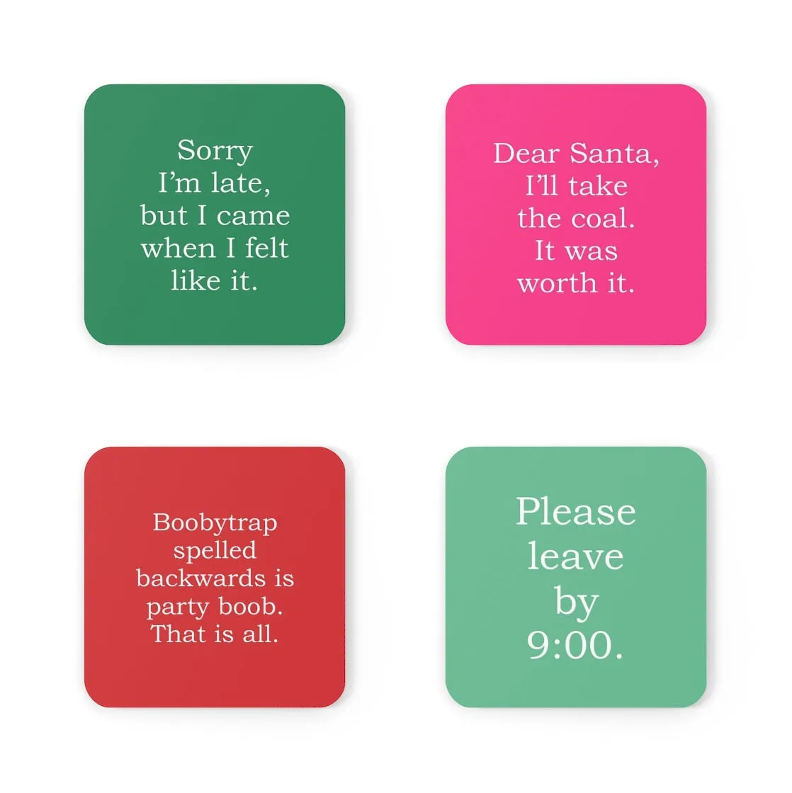 Holiday Quotes Coaster Set