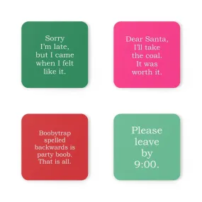 Holiday Quotes Coaster Set