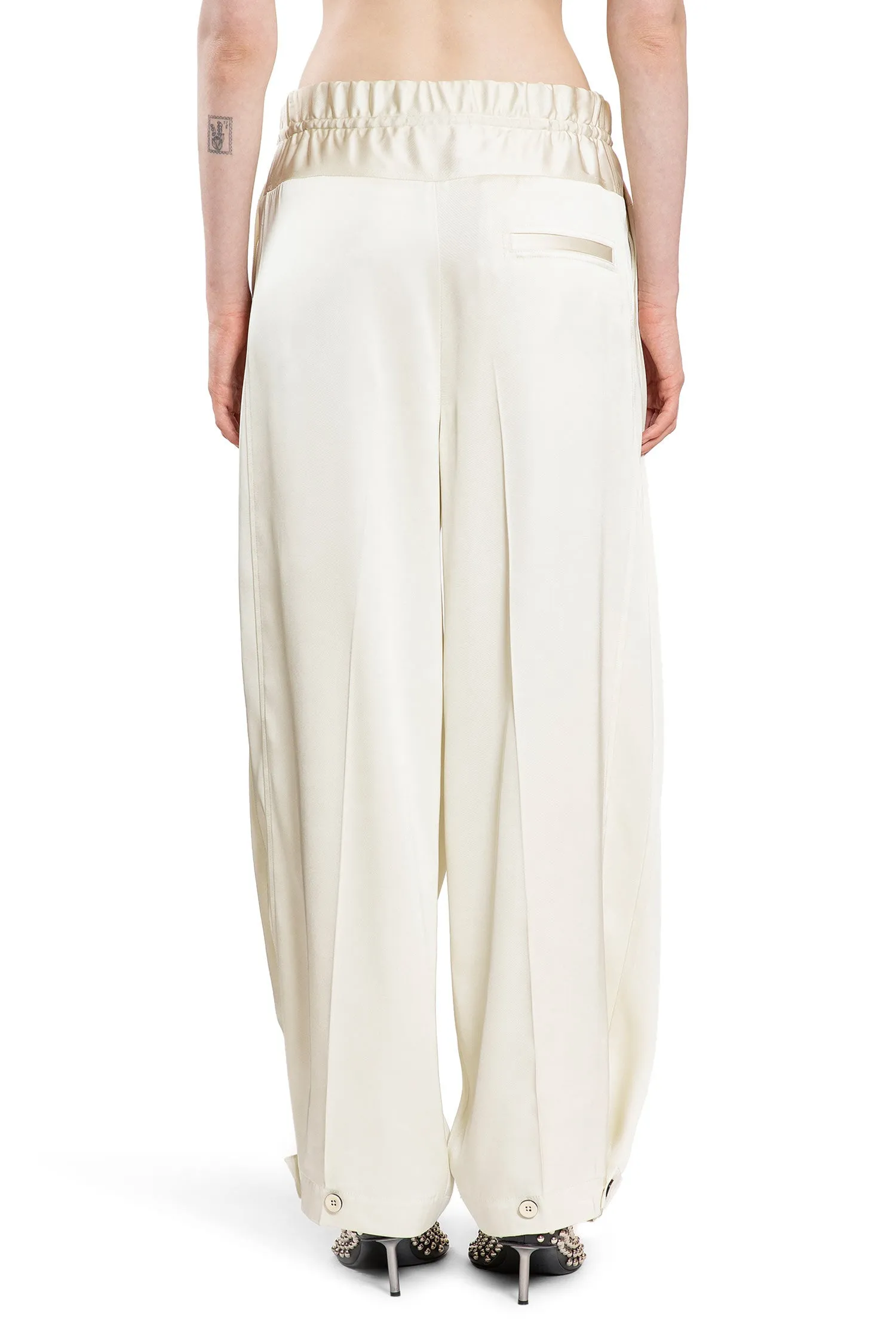 JIL SANDER WOMAN OFF-WHITE TROUSERS