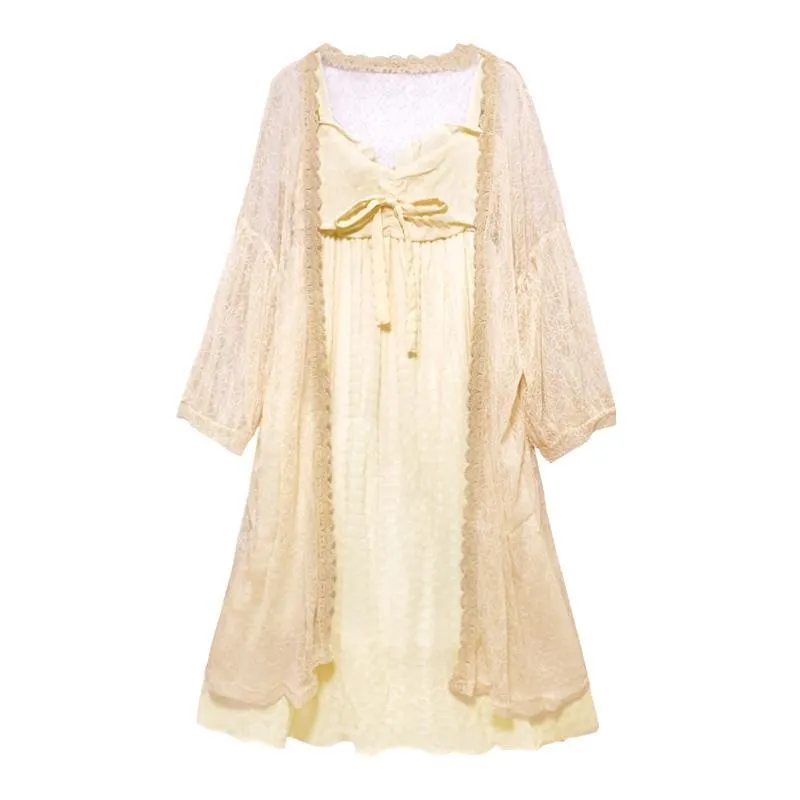 Kawaii Front Bowknot Mid-length Dress