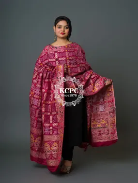 Latest Arrival Jaipuri Traditional Bandhani Ghatchola Dupattas Wine