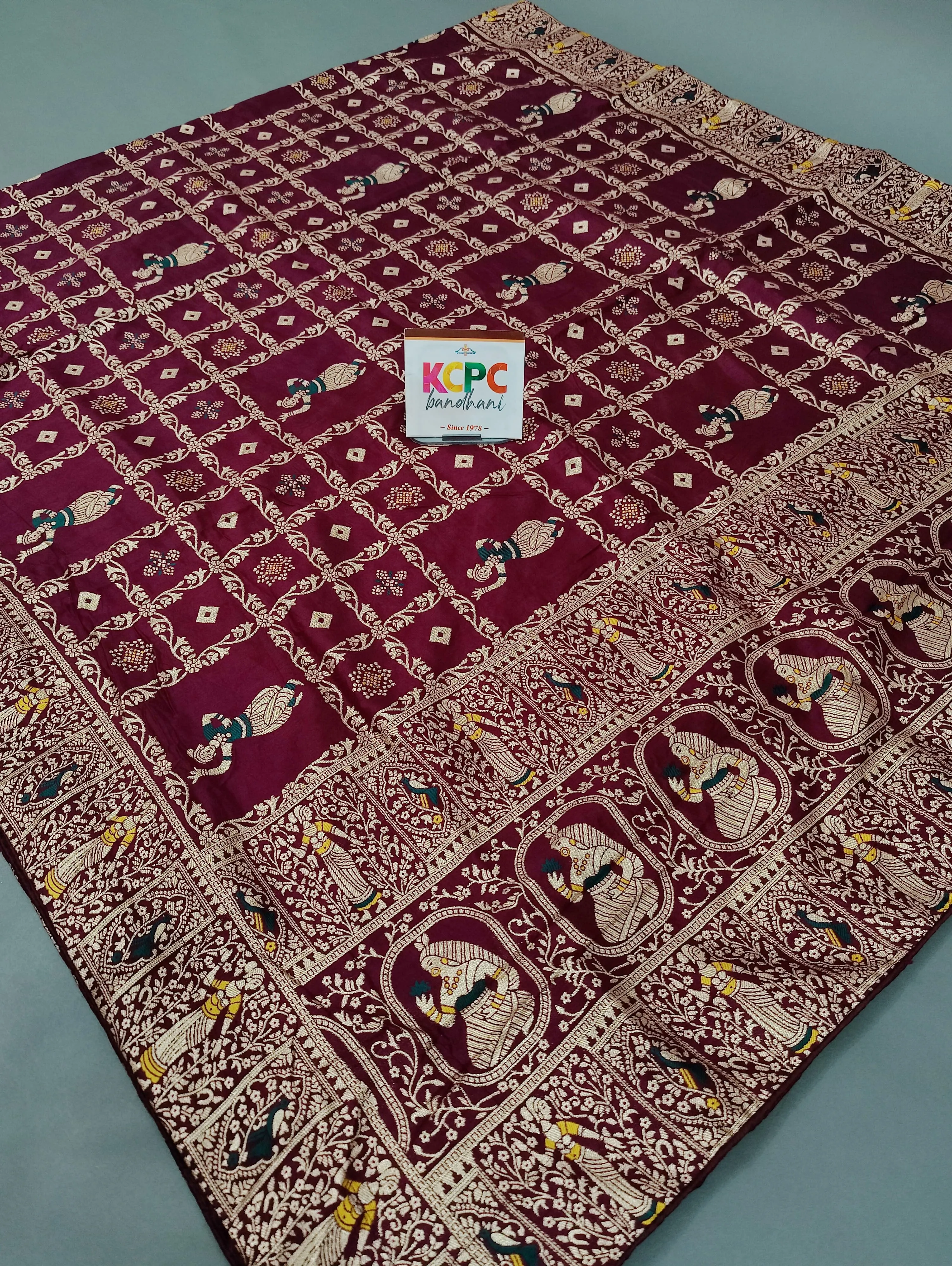 Latest Jaipuri Bandhani Ghatchola Banarasi Dupattas Wine