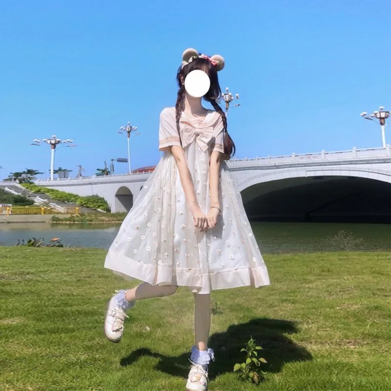 Lolita Floral Dress With Bowknot