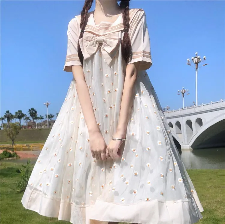 Lolita Floral Dress With Bowknot