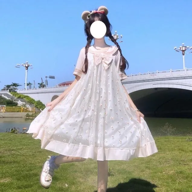 Lolita Floral Dress With Bowknot