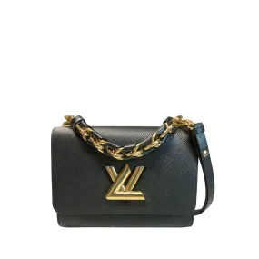 Louis Vuitton Twist MM Bag Black & Gold