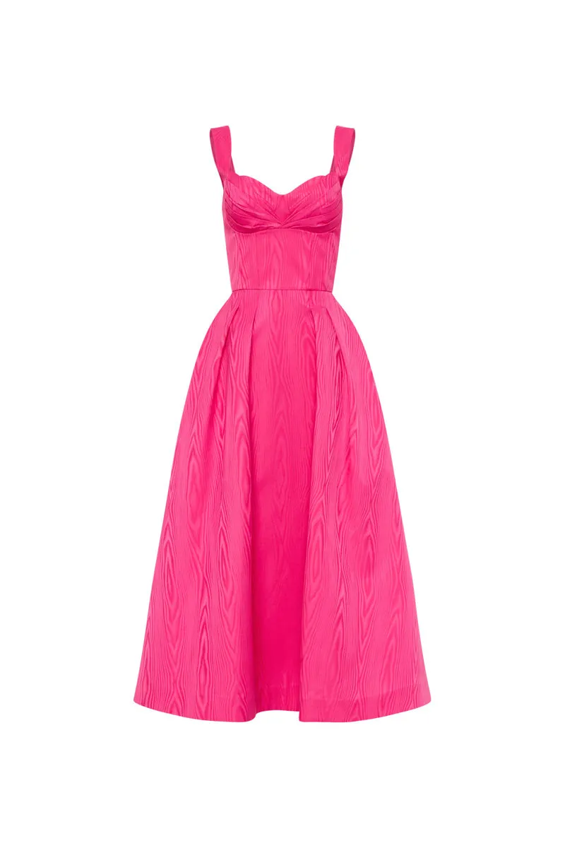 Lyla Midi Dress Hot Pink