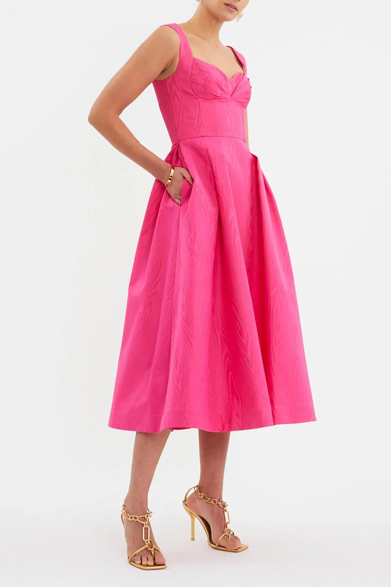 Lyla Midi Dress Hot Pink