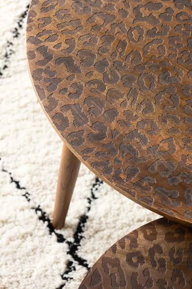 Natural Leopard Love Nest Of Coffee Tables