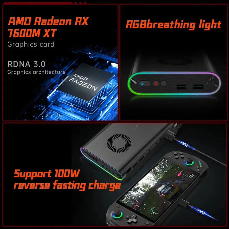 RX 7600M XT Graphics Card Mobile Portable EGPU For Lightning Oculink Device Dock Expansion