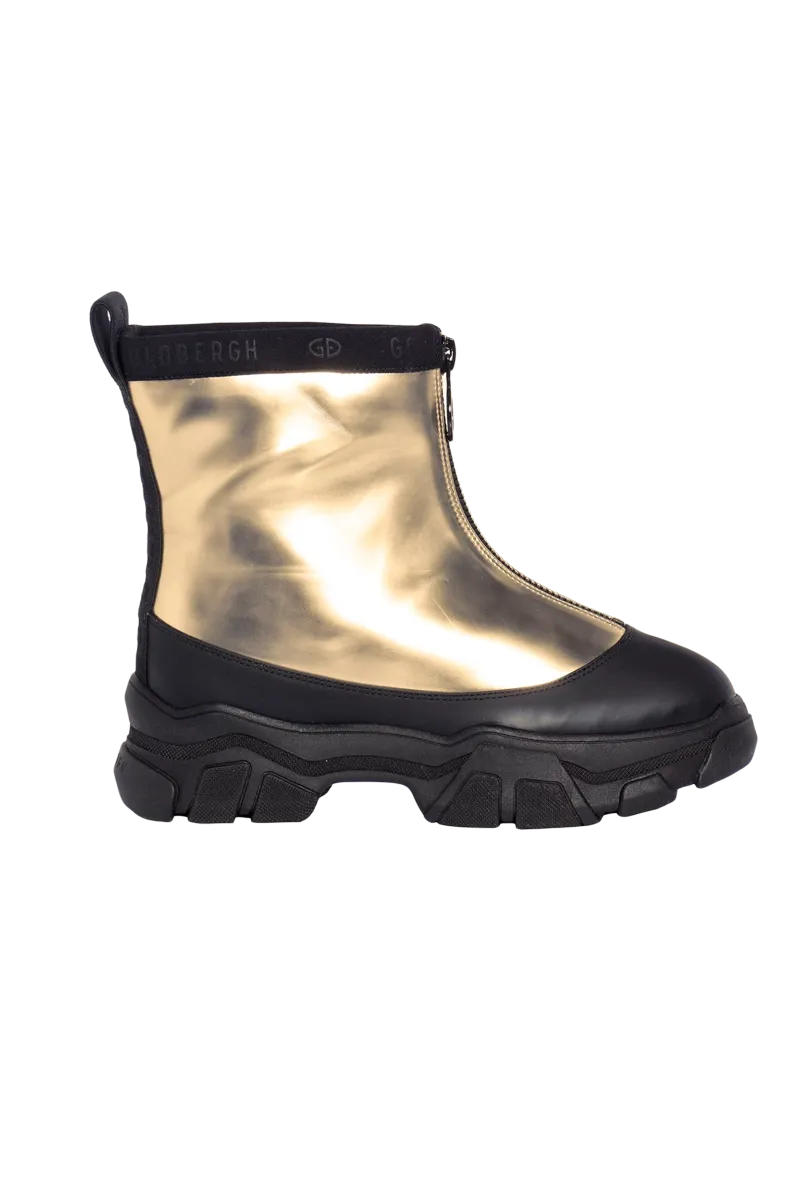 Stark Gold Zip-Up Snow Boots