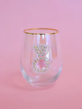 Stemless Wine Glass Rhinestone Ring