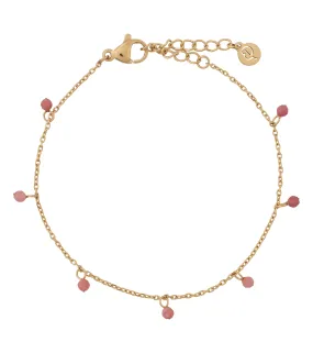 Summer Beads Chain Bracelet Pink Gold