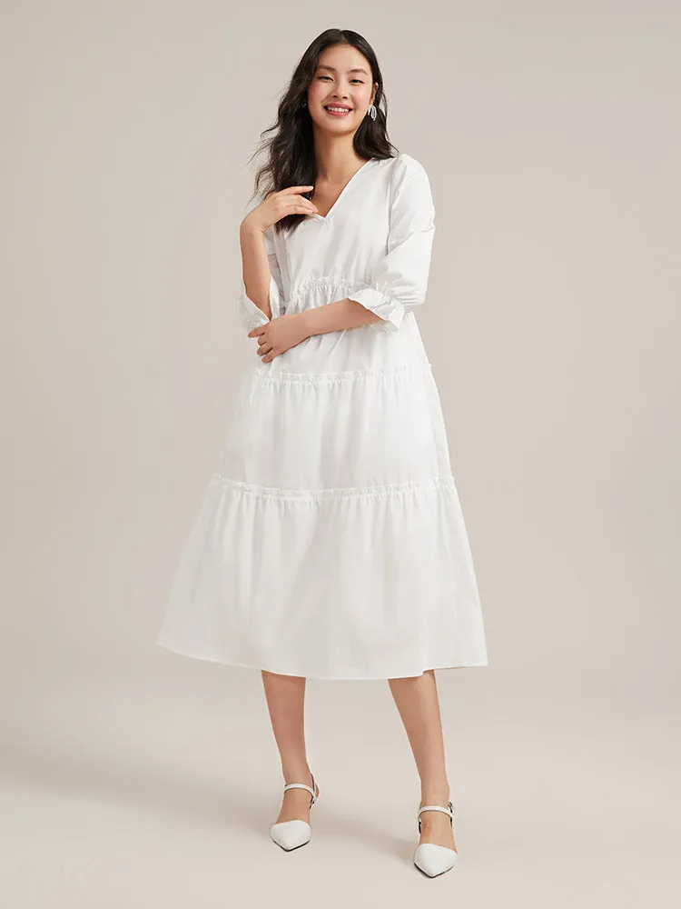 V-Neck 
Detachable Bowknot Maxi Dress