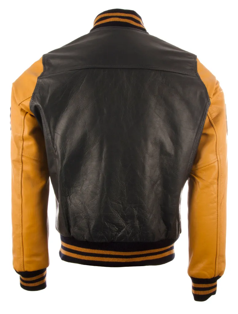 VZH7 Men's Varsity Jacket - Navy/Mustard