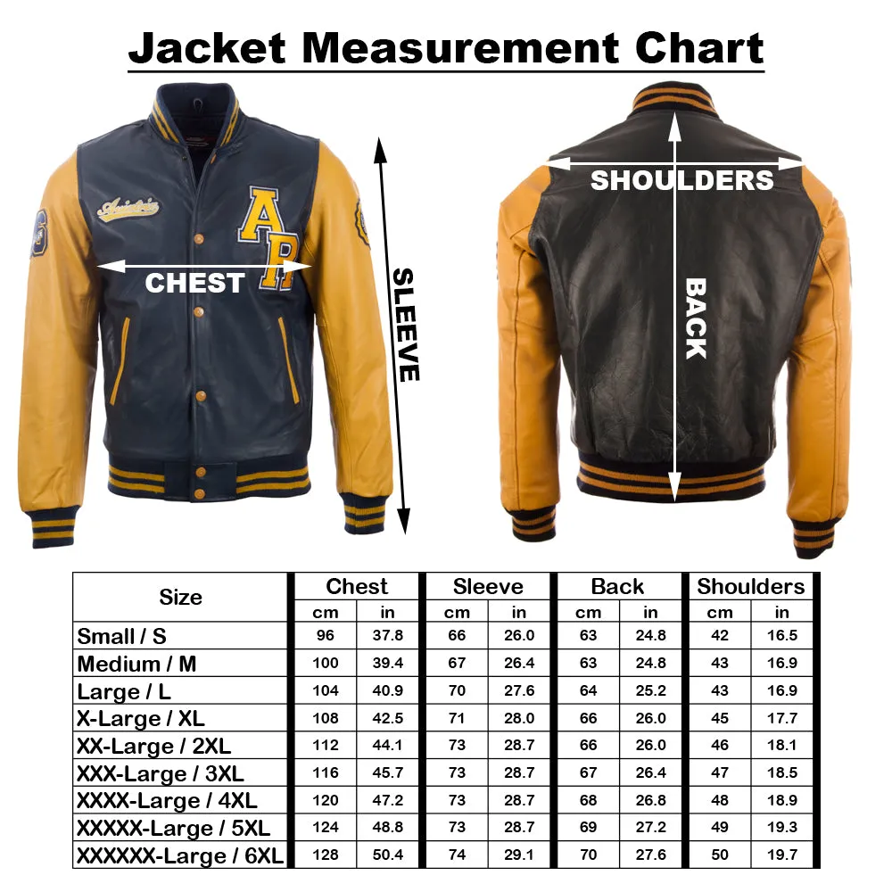 VZH7 Men's Varsity Jacket - Navy/Mustard